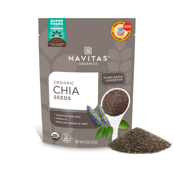 Navitas Organic Raw Chia Seeds - Front view