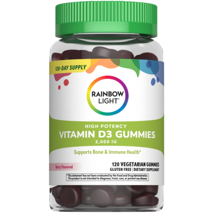 Rainbow Light Sunny Gummies Vitamin D3 2,000 IU, 120 Gummies