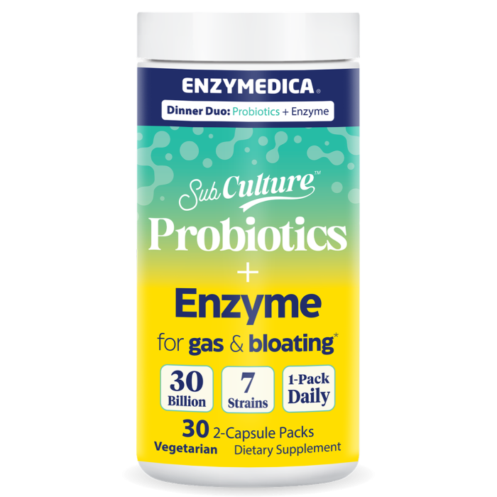 Enzymedica SubCulture Probiotic + Enzymes for Gas & Bloating - Front view