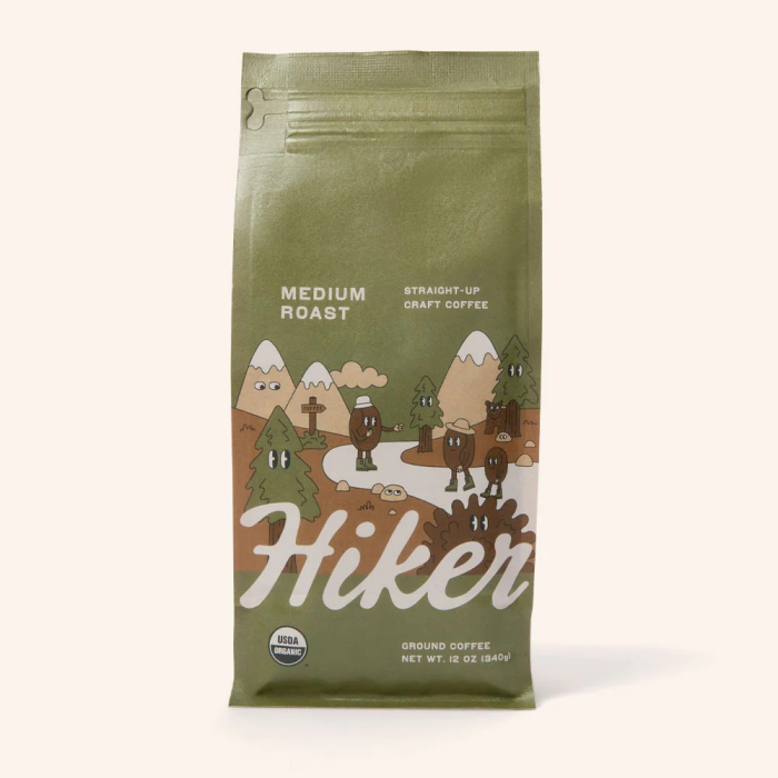 Hiker Coffee Medium Roast Coffee Ground - Front view