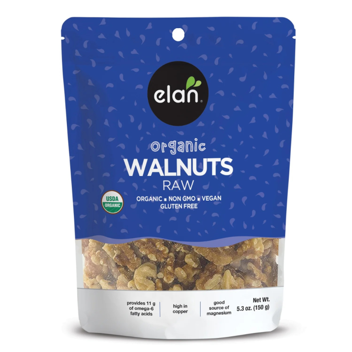 Elan Organic Raw Walnuts - Front view