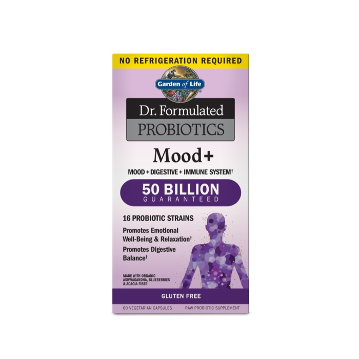 Garden of Life Dr. Formulated Probiotics Mood+, Shelf Stable, 60 Capsules