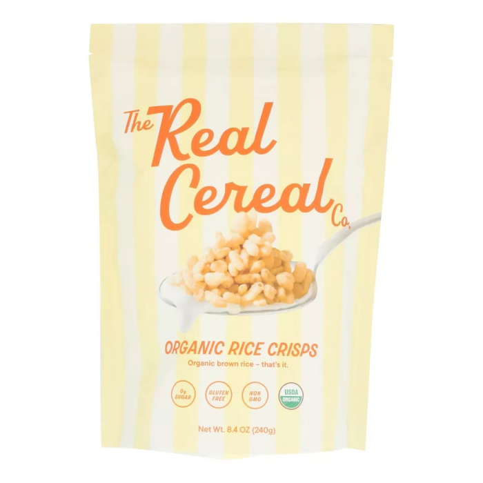 The Real Cereal Co. Organic Rice Crisps - Front view