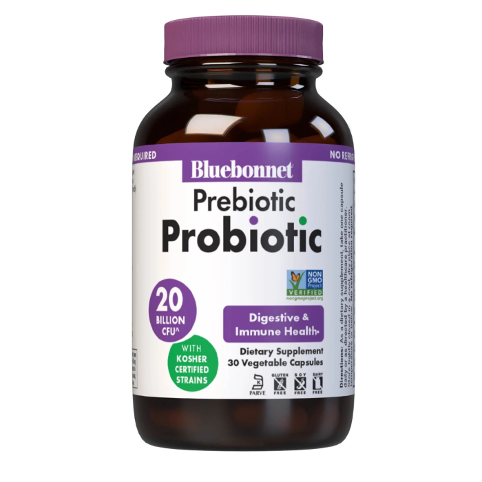 Bluebonnet Prebiotic Probiotic 20 Billion CFU^ - Front view