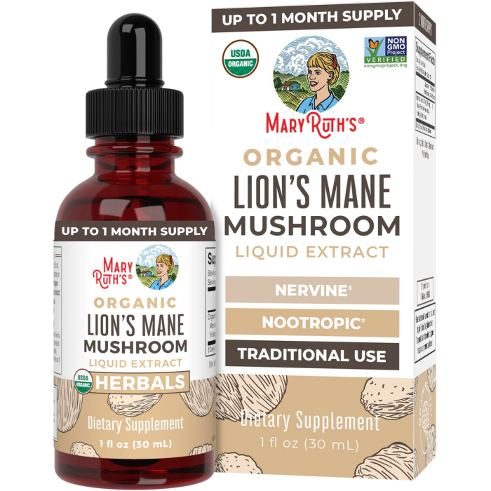 MaryRuth's Organic Lion’s Mane Liquid Drops - Front view