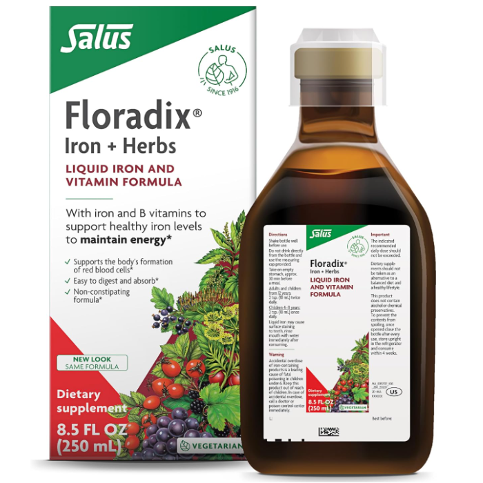 Floradix® Liquid iron and Vitamin Yeast Free, 8.5 oz.