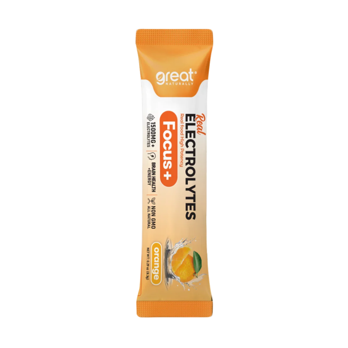 Great Naturally Electrolytes Focus+ Orange Stick - Front view