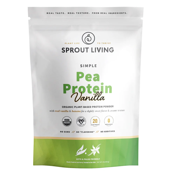Sprout Living Organic Pea Protein Vanilla - Front view