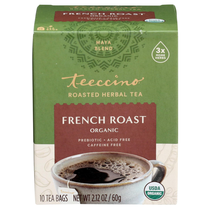 Teeccino French Roast Chicory Roasted Herbal Tea, 10 Tea Bags