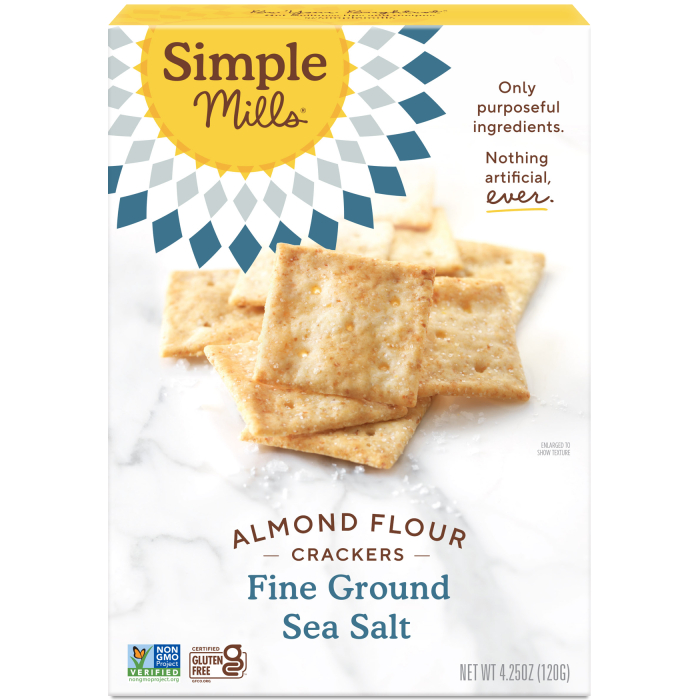 Simple Mills Fine Ground Sea Salt Almond Flour Crackers, 4.25 oz.
