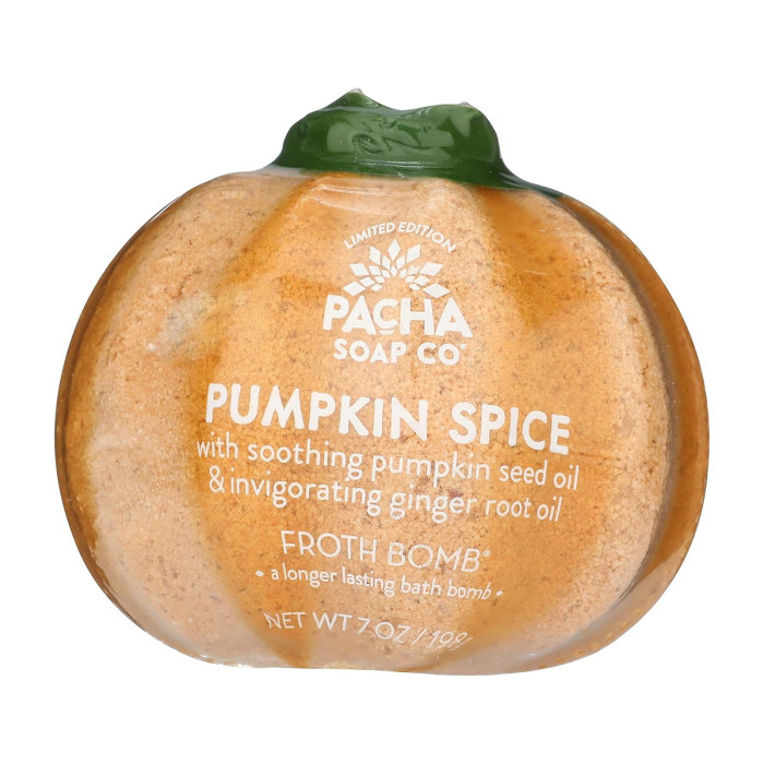 Pacha Soap Co. Pumpkin Spice Froth Bomb - Front view