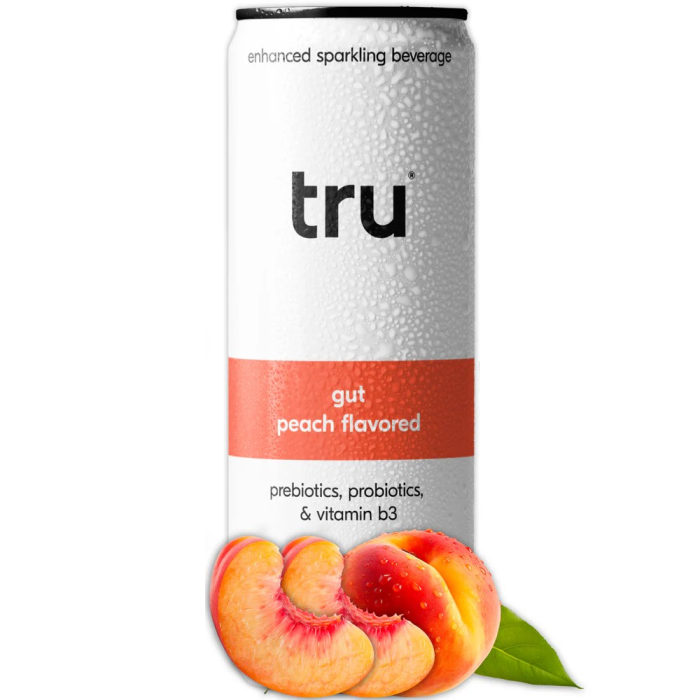 Tru Peach Gut Sparkling Drink - Front view