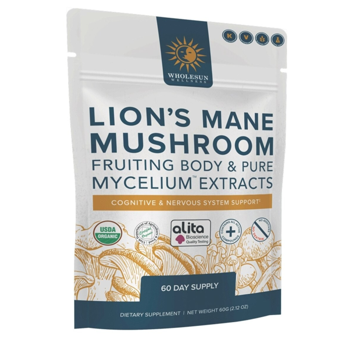 Wholesun Wellness Lion’s Mane Mushroom Extract Powder - Front view