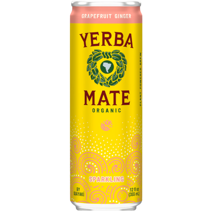 Yerba Madre Organic Sparkling Grapefruit Ginger Yerba Mate, 12 oz.