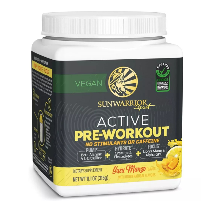 Sunwarrior Active Pre-Workout Non-Stim Yuzu Mango - Front view