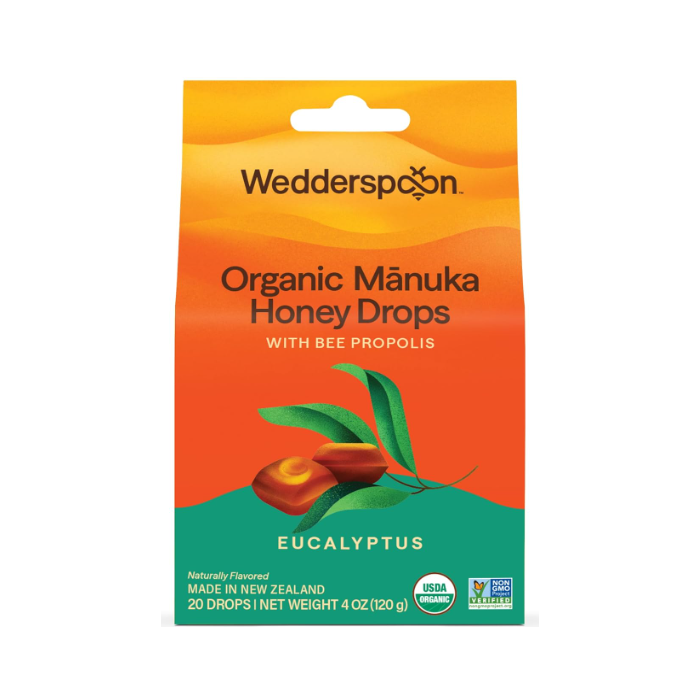 Wedderspoon Organic Manuka Honey Drops, Eucalyptus, 4 oz.