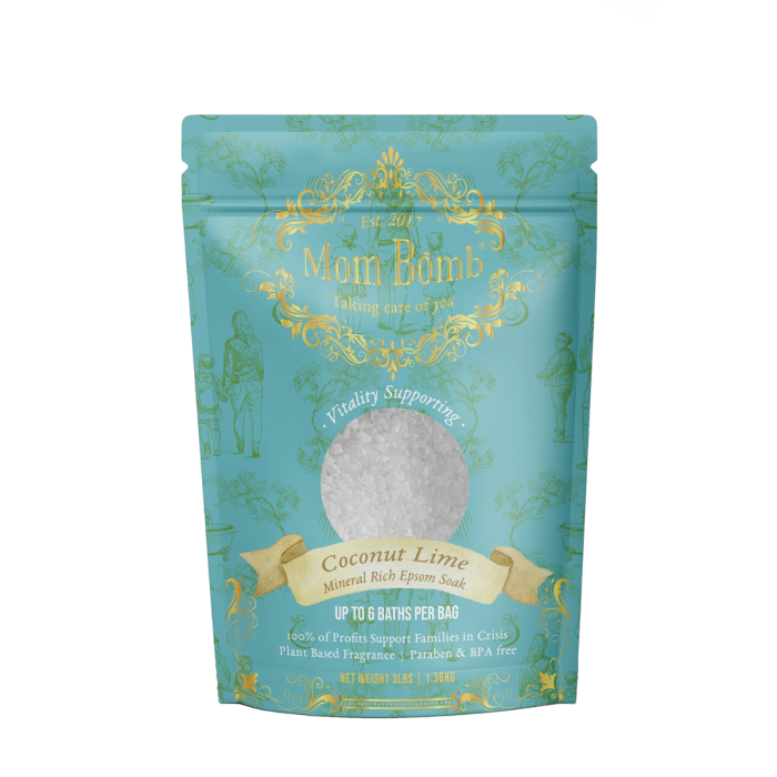 Mom Bomb Coconut Lime Epsom Salt Bath Soak - Front view