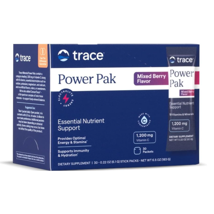Trace Minerals Electrolyte Stamina Power Pak, Mixed Berry, 30-Packets