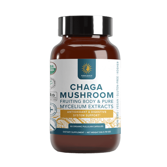 Wholesun Wellness Organic Chaga Mushroom - Front view