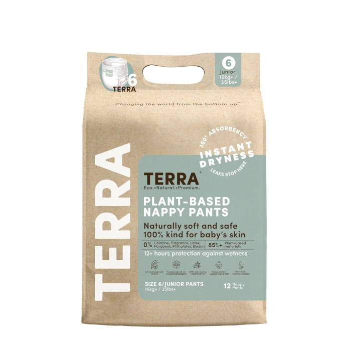 Terra Organics Junior Training Pants Size 6 - Front view