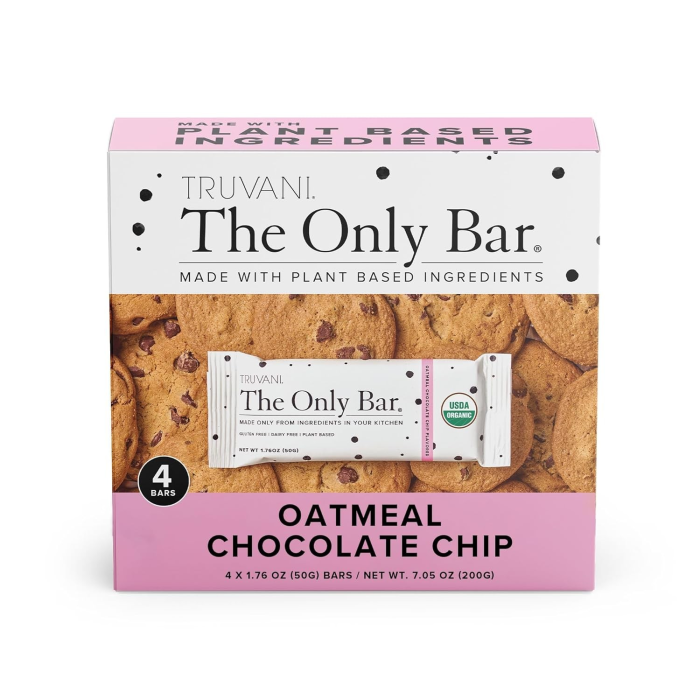 Truvani The Only Bar Oatmeal Chocolate Chip Snack Bar - Front view