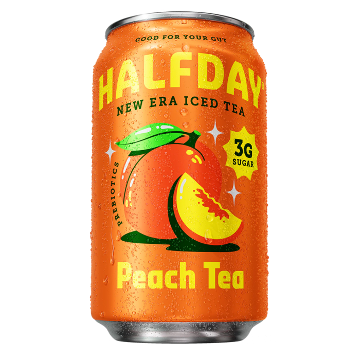 Halfday Iced Tea Prebiotic Peach Tea - Front view