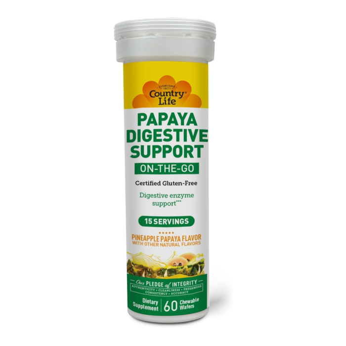 Country Life Papaya Digestive Support On-The-Go Pineapple Papaya - Front view