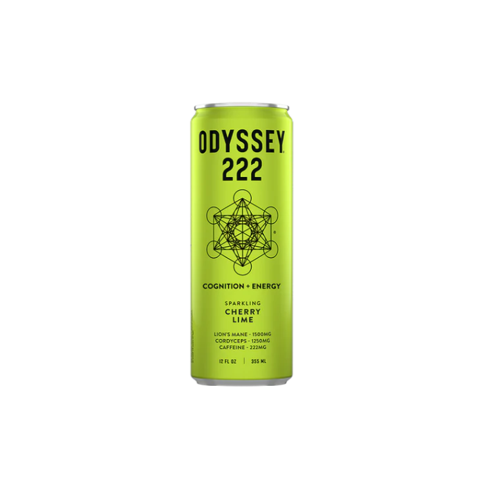 Odyssey Elixir Yuzu Lime Revive Sparkling Mushroom Energy Drink - Front view