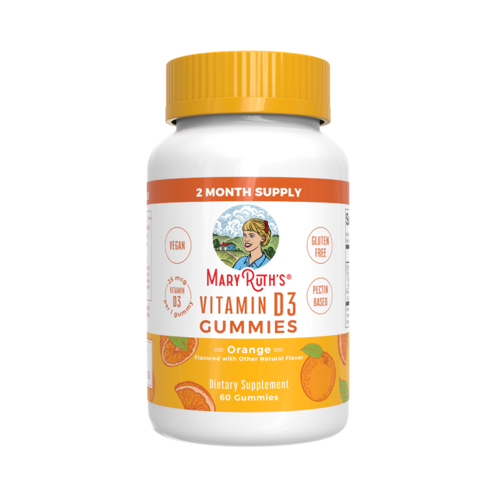 Mary Ruth's Vegan Vitamin D3, 60 Gummies