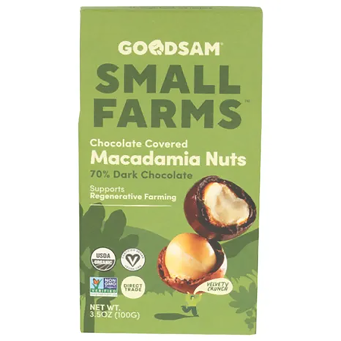GoodSam Chocolate Covered Macadamia Nuts - Front view