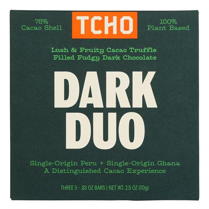 Tcho Dark Duo Chocolate Bar - Front view