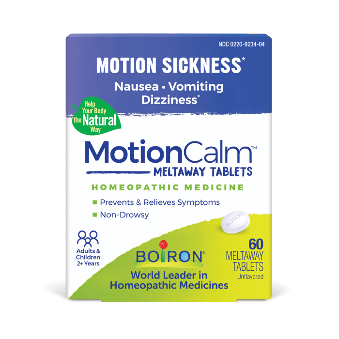 Boiron Homeopathic MotionCalm, 60 Tablets