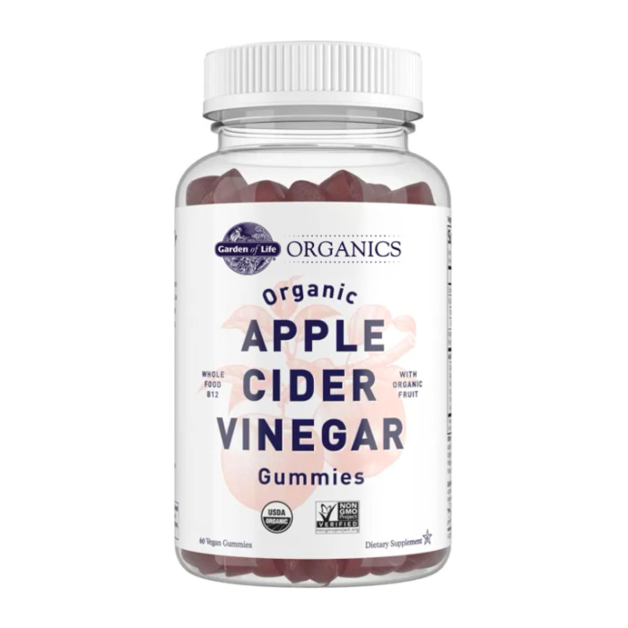 Garden of Life Organics Apple Cider Vinegar, Original, 60 Gummies
