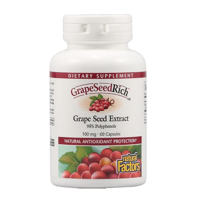 Natural Factors GrapeseedRich 100 mg,  60 Caps 