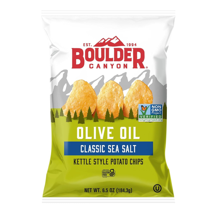 Boulder Canyon Olive Oil Chips Classic Sea Salt - Front view