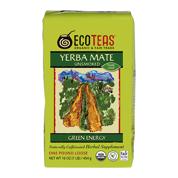 Eco Teas Organic Yerba Mate Loose Leaf Tea - Front view