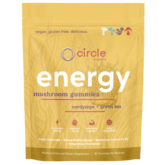 Circle Organics Energy Mushroom Gummies - Front view