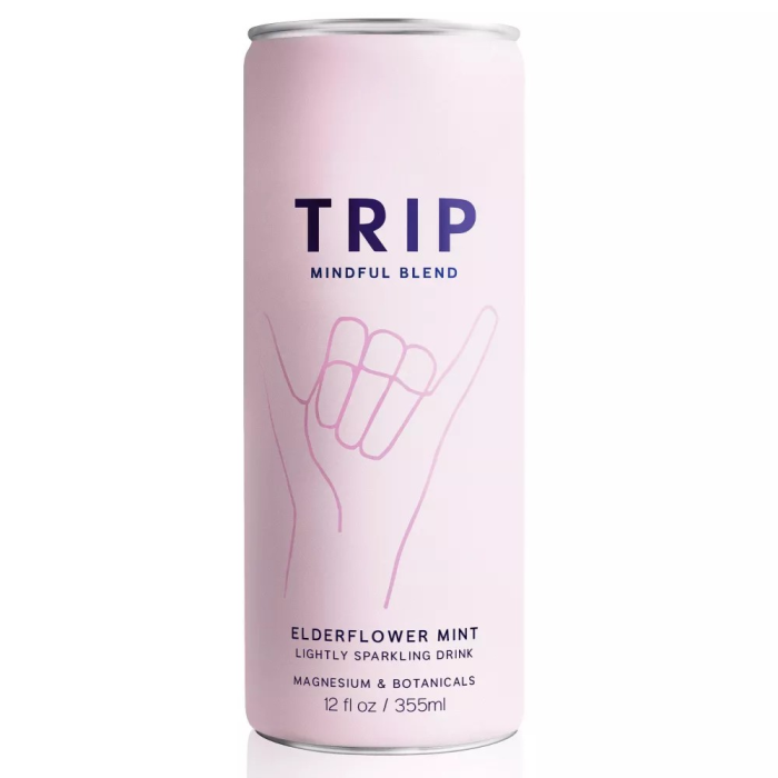 Trip Mindful Blend Elderflower Mint Lightly Sparkling Drink - Front view