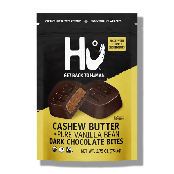 Hu Kitchen Cashew Butter + Vanilla Bean Dark Chocolate Bites - Front view