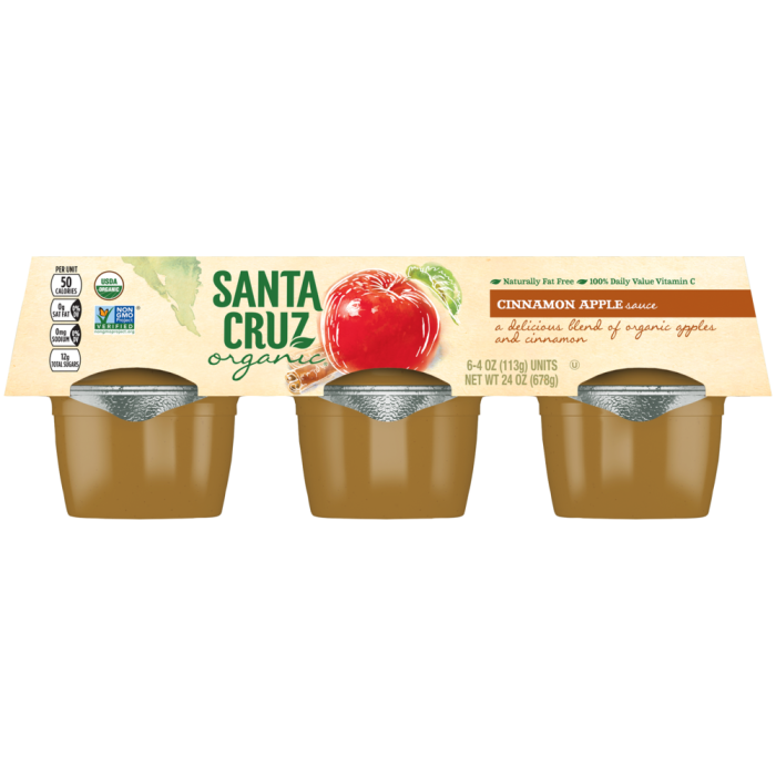 Santa Cruz Organic Cinnamon Apple Sauce, 6-Pack