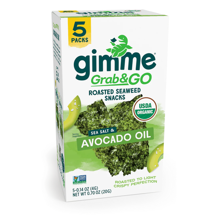 Gimme Grab & Go Sea Salt & Avocado Oil Seaweed Snacks - Front view