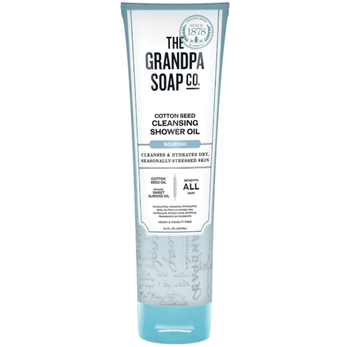 Grandpa Soap Cotton Seed Cleansing Shower Oil, 9.5 fl. oz.