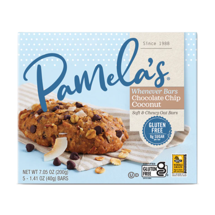 Pamela's Whenever Bars, Chocolate Chip Coconut, 5 Count