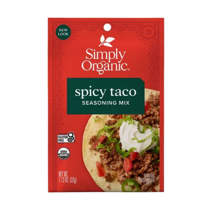Simply Organic Spicy Taco Seasoning Mix, 1.13 oz.