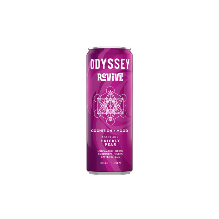 Odyssey Elixir Prickly Pear Revive Sparkling Mushroom Energy Drink - Front view