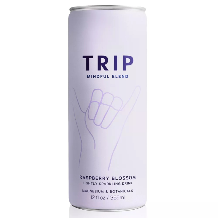 Trip Mindful Blend Raspberry Orange Blossom Lightly Sparkling Drink - Front view