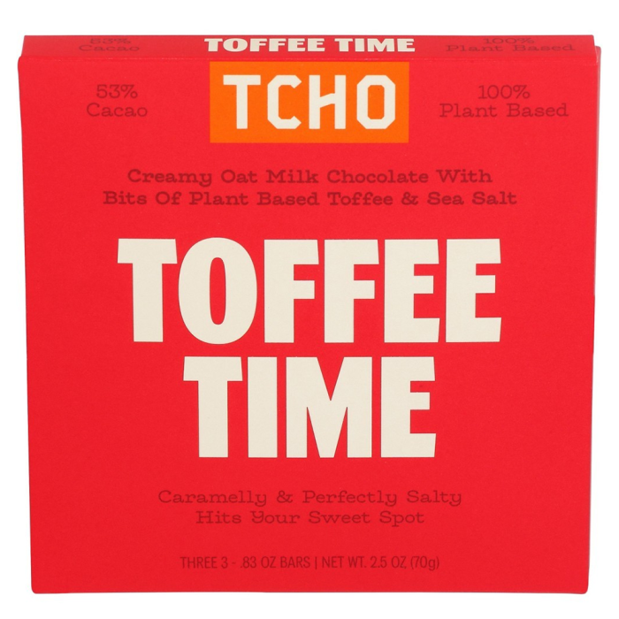 Tcho Toffee Time Chocolate Bar - Front view