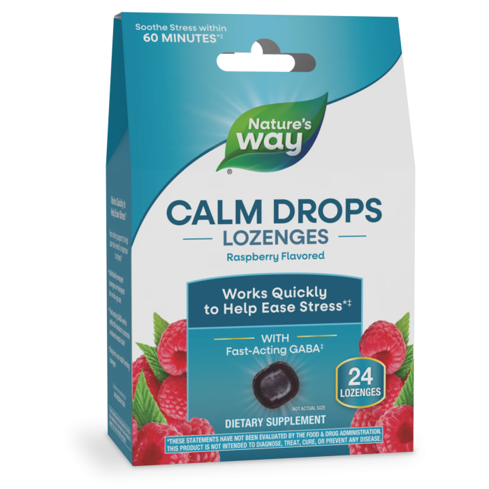 Nature's Way Calm Drops Raspberry Flavor - Front view