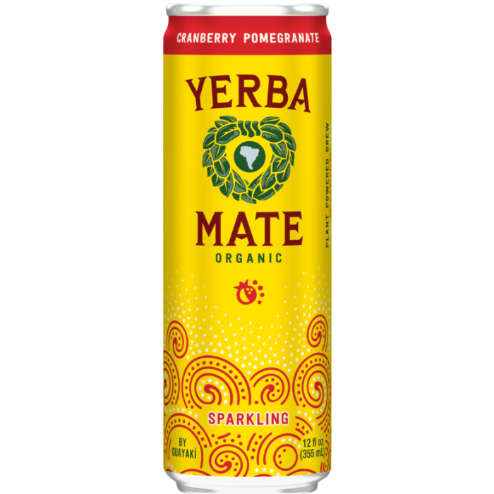 Yerba Madre Organic Sparkling Cranberry Pomegranate Yerba Mate, 12 oz.