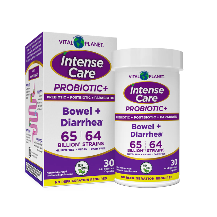Vital Planet Intense Care Bowel + Diarrhea Probiotic - Front view